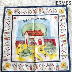 美品☆HERMESエルメス☆プチカレ シルクスカーフ「故郷に帰る」