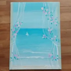 夢見多恵画　新作　原画　一点物　風景画　23×30.6×0.3　(薄型)