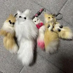 犬 キツネ オコジョ キーホルダー　レトロ　お土産　まとめ売り