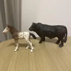 シュライヒ ブラックアンガス牛（オス）&クナプストルペル馬(仔)のサムネイル