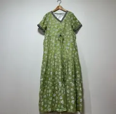 【ちょっとだけお値下げ】ガーリー　リーフ　ロング　ワンピース　ヒッピー