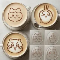 ちいかわ　ステンシル4枚セット♡ラテアート　パンケー　キャラ弁