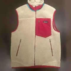 パタゴニア 11FA レトロXフリースベス トナチュラル赤Sサイズ