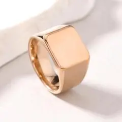 スクエア リング ローズゴールド 14㎜ 指輪 サージカルステンレス