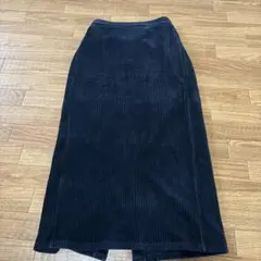 黒 コーデュロイ スリット タイトスカート