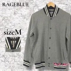 RAGEBLUE スタジャン風 スウェット ジャケット グレー シンプル M