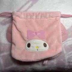 サンリオキャラクターズ　ふわふわフェイス巾着　マイメロディ