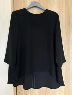 【美品】YOKO CHAN クルーネック フレア ブラウス 黒 40