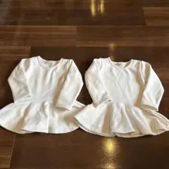 ペプラム 裏起毛 トレーナー 90cm 双子