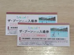 ひらかたパーク　ひらパー　ザ・ブーン　入場券　2人分のサムネイル