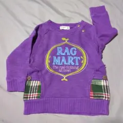 【秋冬】RAG MART トレーナー チェック柄(サイズ90)r12