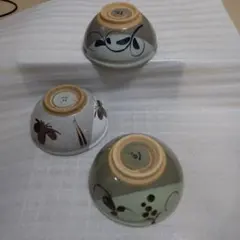 未使用　陶器 茶碗セット 花模様