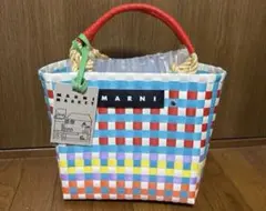 新品❤️MARNI 犬モチーフ ブルー カゴバッグ - メルカリ