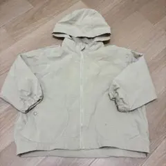 ベージュ チェック柄 フード付きジャケット