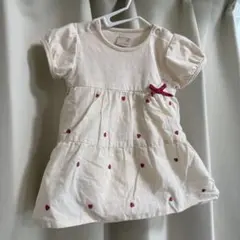 プティマイン　ハート刺繍ロンパース