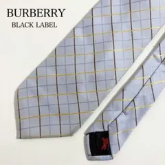 バーバリー　ブラックレーベル　ネクタイ　水色　チェック柄