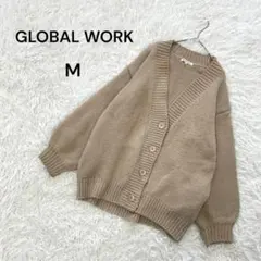 【グローバルワーク】M レディース　ニットカーディガン　バルーンスリーブ