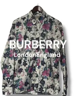 希少　バーバリーロンドンイングランド　近年　花柄　長袖　シャツ　S 綿