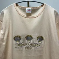 90s USA製 anvil シングルステッチ ハワイ 刺繍　貝 M ピンクのサムネイル