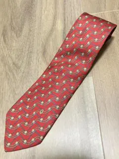 希少 ARNYS アルニス ネクタイ シルク フランス製 レッド 総柄 幾何学柄