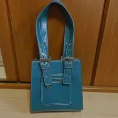 ターコイズ 合成皮革 ショルダーバッグ