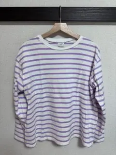 URBAN RESEARCH DOORS ボーダーワイドプルオーバー ピンク M