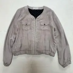 【きー様専用】ノーカラージャケット LHELBIEベージュ ブルゾン レルビエのサムネイル