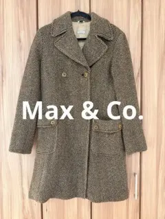 MAX&Co. ロングコート ダブルボタン チェック柄 ウール混マックスマーラ系