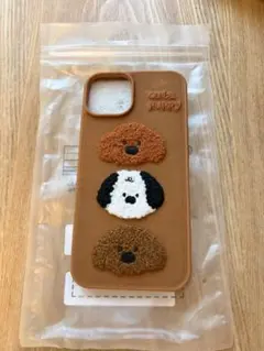 犬の刺繍付きiPhone13ケース