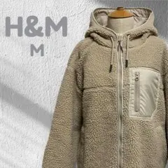 エイチアンドエム H&M ボアジャケット フード ベージュ Mサイズ レディース