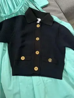PATOU ネイビー ブラック　ショートスリーブニット M
