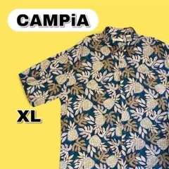 CAMPiA レーヨン100% アロハシャツ XL 総柄 ヴィンテージ 古着