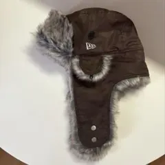 ブラウン ファー付き トラッパー帽