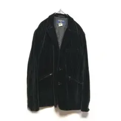 WOOL RICHベロアテーラードジャケットLサイズピンストライプ黒ロカビリーのサムネイル