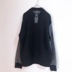 【BAFFONE】（L）レイヤード風ツイード×ニットトップス/ニットベスト風