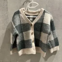 Ｈ＆Ｍ　チェック柄カーディガン（グリーン・アイボリー）
