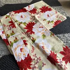 仕立て上がり 小紋 クリーム地ダリア