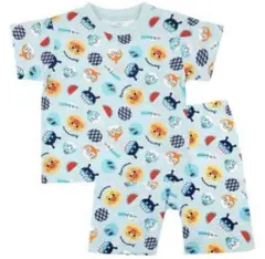 【新品未使用タグ付】アンパンマン　ベビーパジャマ　上下セット　バンダイ　ブルー