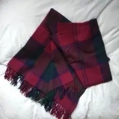 赤と緑のチェック柄ストール