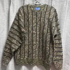 M*u様 DOCKERS ドッカーズ オリーブグリーンダイヤモンド柄ニット 古着 