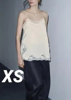 ZARA ZW COLLECTION レーストリム キャミソールトップス XSのサムネイル