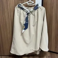 アシメトリースカート　フレアスカート　ベージュのサムネイル
