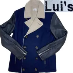 希少✨️Lui's ラムレザー切替え サイドジップ 内ボア ダブル ピーコートのサムネイル
