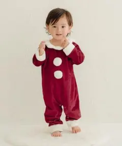 3coins スリーコインズ　クリスマス　サンタロンパース　70-80㎝