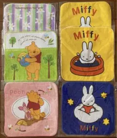 【新品】タオルハンカチ　まとめ売り　6枚　ミッフィー　プーさん　花柄