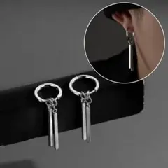 メンズフェイクピアス スティック チャーム 韓国 イヤリング