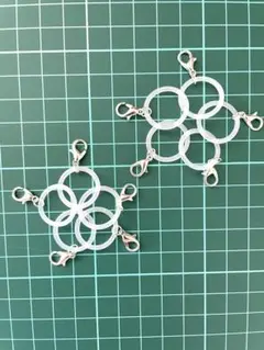 アンブレラマーカー　カニカン付き　10個セット　シルバー