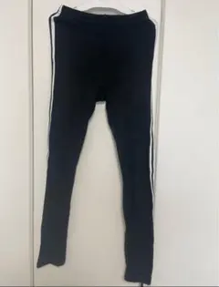 黒　白いストライプ　レギンス150