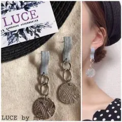 151 シルバー チェーン ペイズリー メタル グレー ウェーブ ピアス お洒落