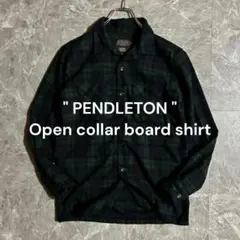 PENDLETON ペンドルトン開襟オープンカラー チェックボードシャツ古着Mのサムネイル